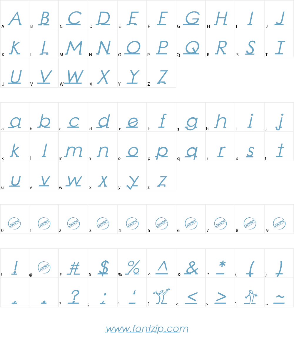 Linearmente Font Character